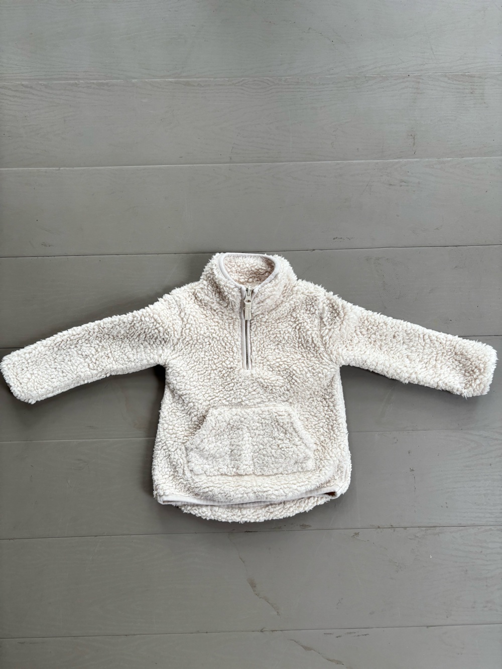 Carter's Cream Sherpa Pullover with Quarter Zip